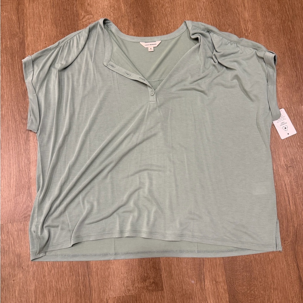 Lucky Brand Light Green Short Sleeve Top